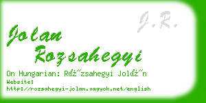 jolan rozsahegyi business card